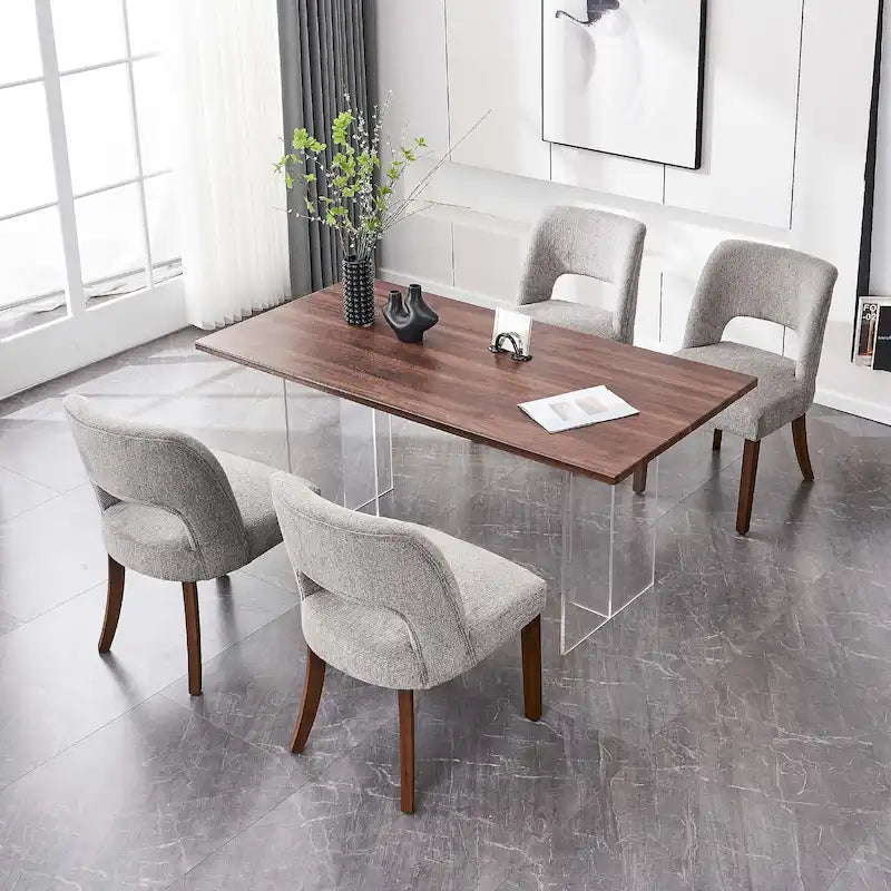 Lot de 4 chaises de salle à manger rembourrées en tissu