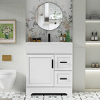 Meuble-lavabo de salle de bain Wavy Line 30/36/48 avec évier et robinet