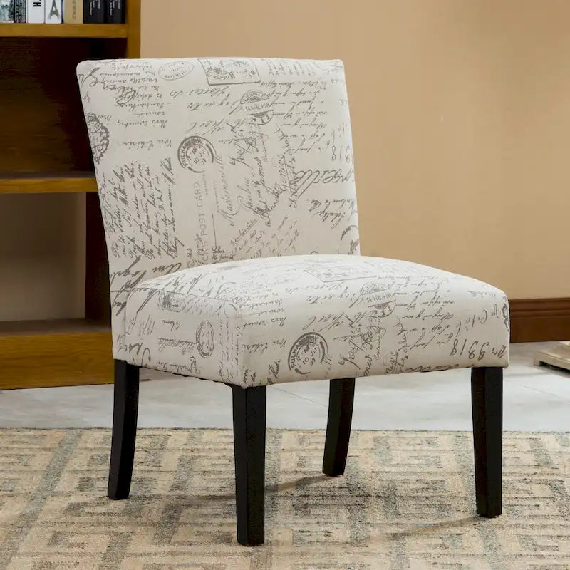 Fauteuil d'appoint 1 place à motif texte blanc