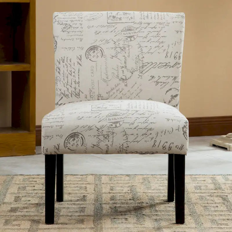 Fauteuil d'appoint 1 place à motif texte blanc
