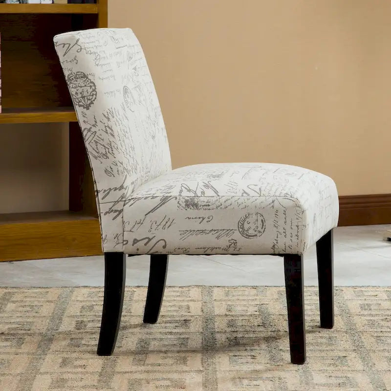 Fauteuil d'appoint 1 place à motif texte blanc