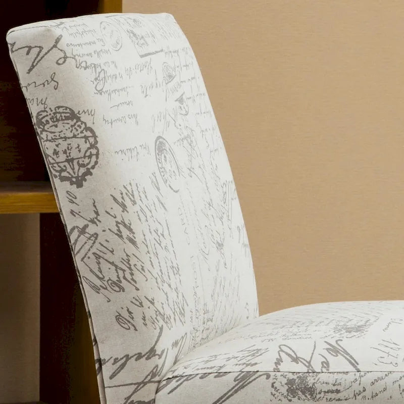 Fauteuil d'appoint 1 place à motif texte blanc
