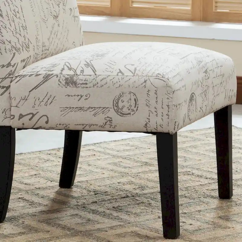 Fauteuil d'appoint 1 place à motif texte blanc