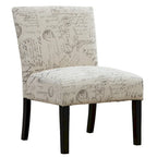 Fauteuil d'appoint 1 place à motif texte blanc