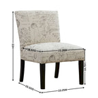 Fauteuil d'appoint 1 place à motif texte blanc