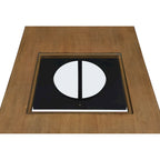 Table basse rectangulaire moderne avec étagère en verre, Noir / Espresso clair, 2 places