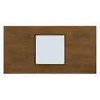 Table basse rectangulaire moderne avec étagère en verre, Noir / Espresso clair, 2 places