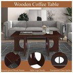 Table basse rectangulaire moderne avec étagère en verre, Noir / Espresso clair, 2 places
