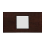 Table basse rectangulaire moderne avec étagère en verre, Noir / Espresso clair, 2 places