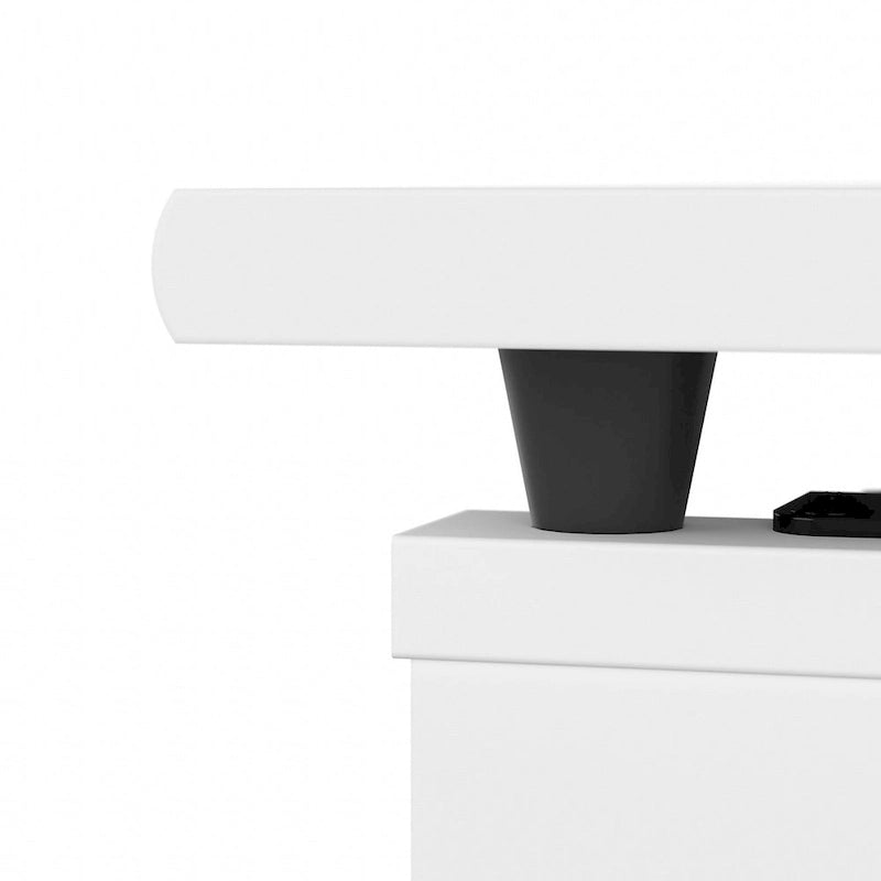Cerisier Harvest / Chêne Espresso / Gris Cendré / Gris Bruyère / Gris Moderne / Blanc – Bureau d'angle assis-debout 60W avec huche, 1 personne