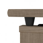 Cerisier Harvest / Chêne Espresso / Gris Cendré / Gris Bruyère / Gris Moderne / Blanc – Bureau d'angle assis-debout 60W avec huche, 1 personne