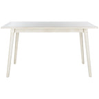 Table à manger rectangulaire antique blanche pour 4 personnes