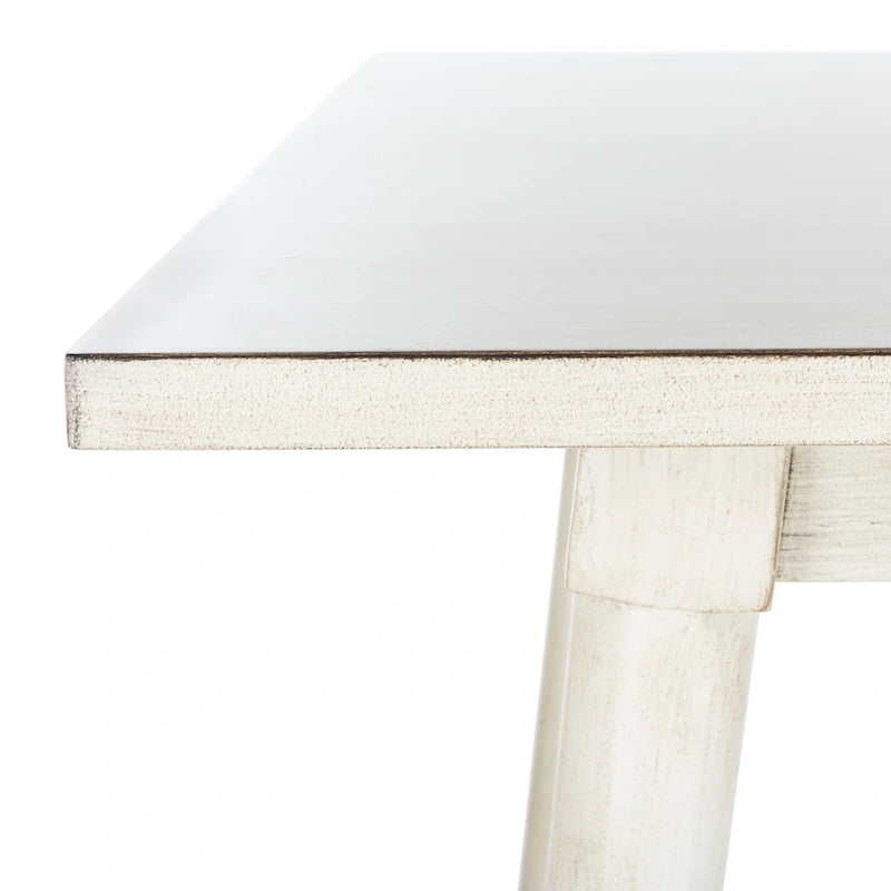 Table à manger rectangulaire antique blanche pour 4 personnes