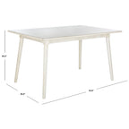 Table à manger rectangulaire antique blanche pour 4 personnes