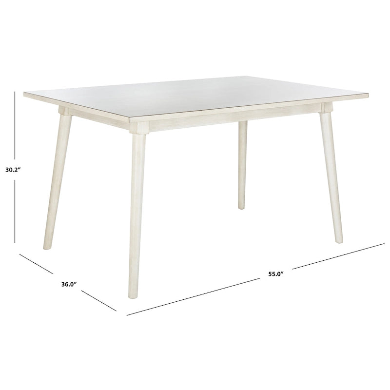 Table à manger rectangulaire antique blanche pour 4 personnes