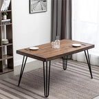 Ensemble de salle à manger 6 pièces, beige/bleu/gris, pieds épingle, 6 places