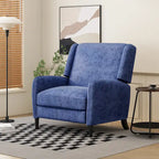 Fauteuil inclinable à dossier inclinable surdimensionné en tissu texturé beige / bleu marine / gris, une place