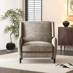 Fauteuil inclinable à dossier inclinable surdimensionné en tissu texturé beige / bleu marine / gris, une place