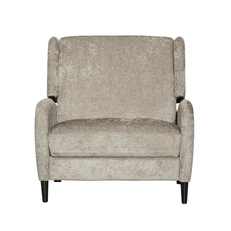 Fauteuil inclinable à dossier inclinable surdimensionné en tissu texturé beige / bleu marine / gris, une place