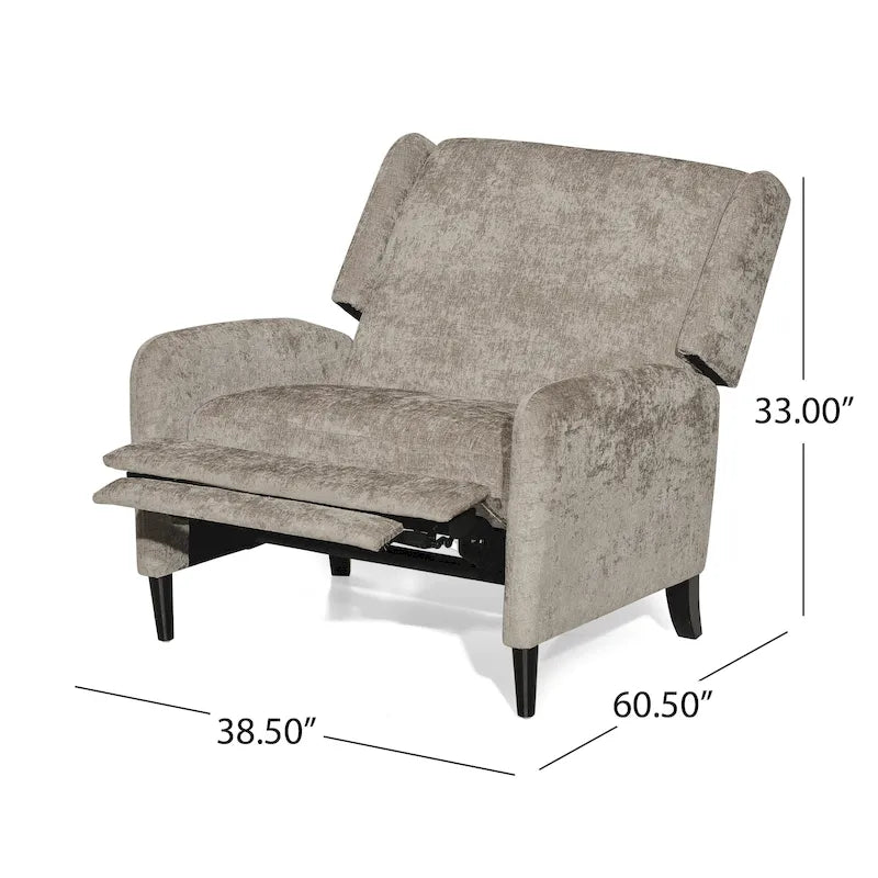 Fauteuil inclinable à dossier inclinable surdimensionné en tissu texturé beige / bleu marine / gris, une place