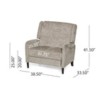 Fauteuil inclinable à dossier inclinable surdimensionné en tissu texturé beige / bleu marine / gris, une place