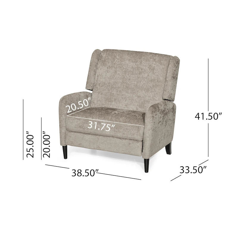 Fauteuil inclinable à dossier inclinable surdimensionné en tissu texturé beige / bleu marine / gris, une place
