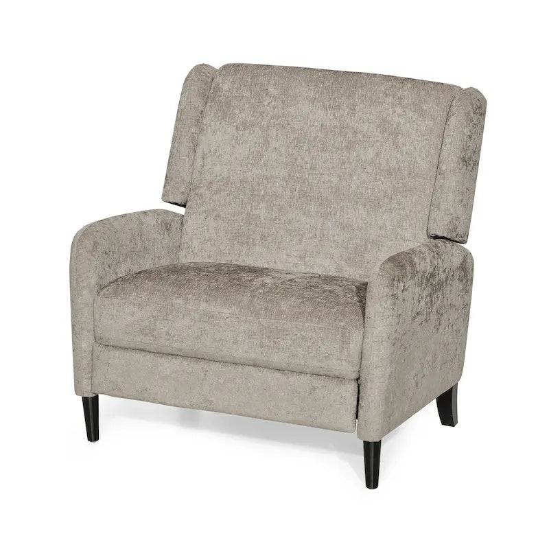 Fauteuil inclinable à dossier inclinable surdimensionné en tissu texturé beige / bleu marine / gris, une place