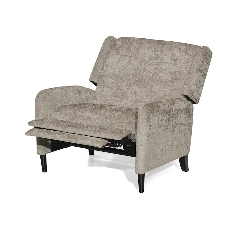 Fauteuil inclinable à dossier inclinable surdimensionné en tissu texturé beige / bleu marine / gris, une place