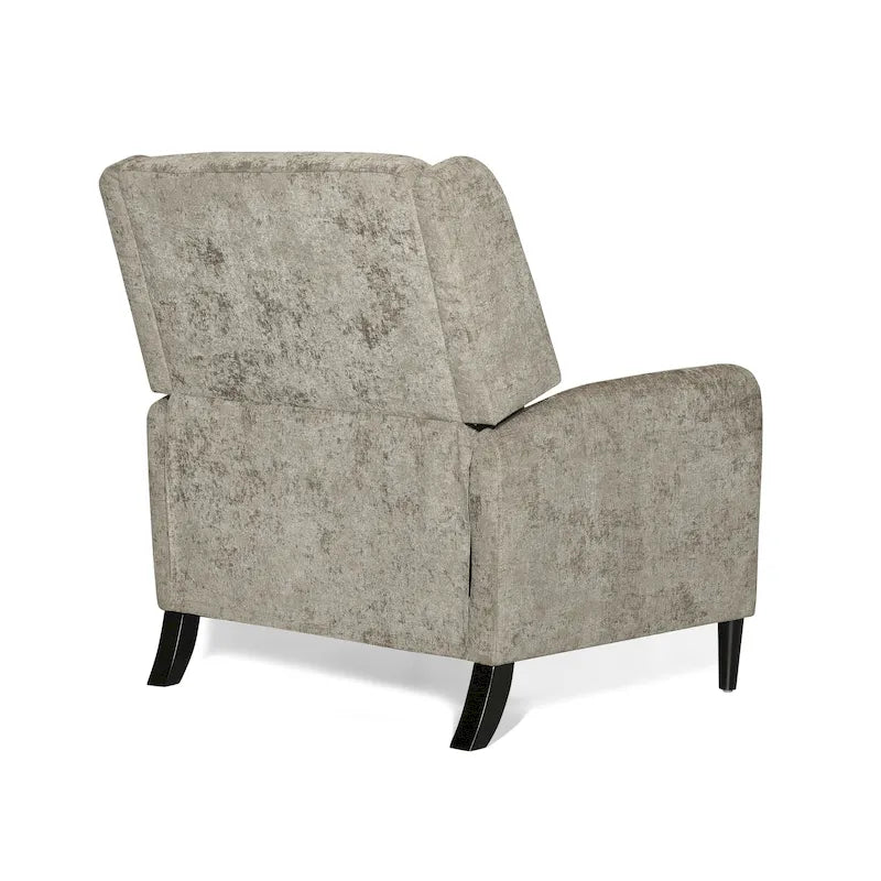 Fauteuil inclinable à dossier inclinable surdimensionné en tissu texturé beige / bleu marine / gris, une place