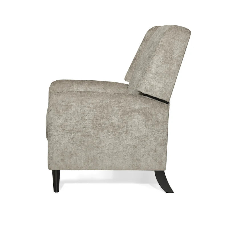 Fauteuil inclinable à dossier inclinable surdimensionné en tissu texturé beige / bleu marine / gris, une place