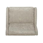 Fauteuil inclinable à dossier inclinable surdimensionné en tissu texturé beige / bleu marine / gris, une place