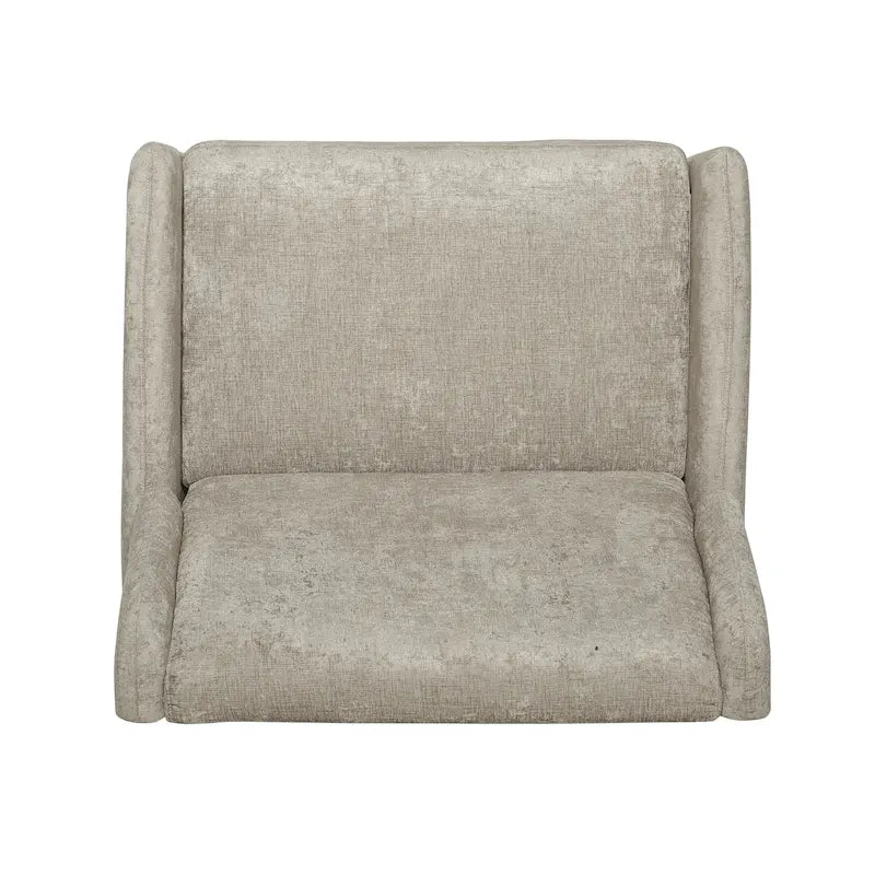 Fauteuil inclinable à dossier inclinable surdimensionné en tissu texturé beige / bleu marine / gris, une place