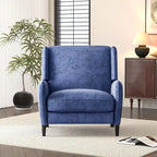 Fauteuil inclinable à dossier inclinable surdimensionné en tissu texturé beige / bleu marine / gris, une place