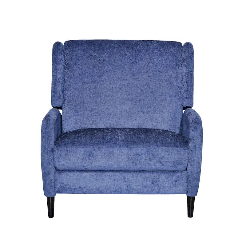 Fauteuil inclinable à dossier inclinable surdimensionné en tissu texturé beige / bleu marine / gris, une place