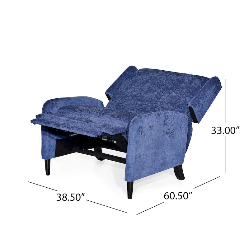 Fauteuil inclinable à dossier inclinable surdimensionné en tissu texturé beige / bleu marine / gris, une place