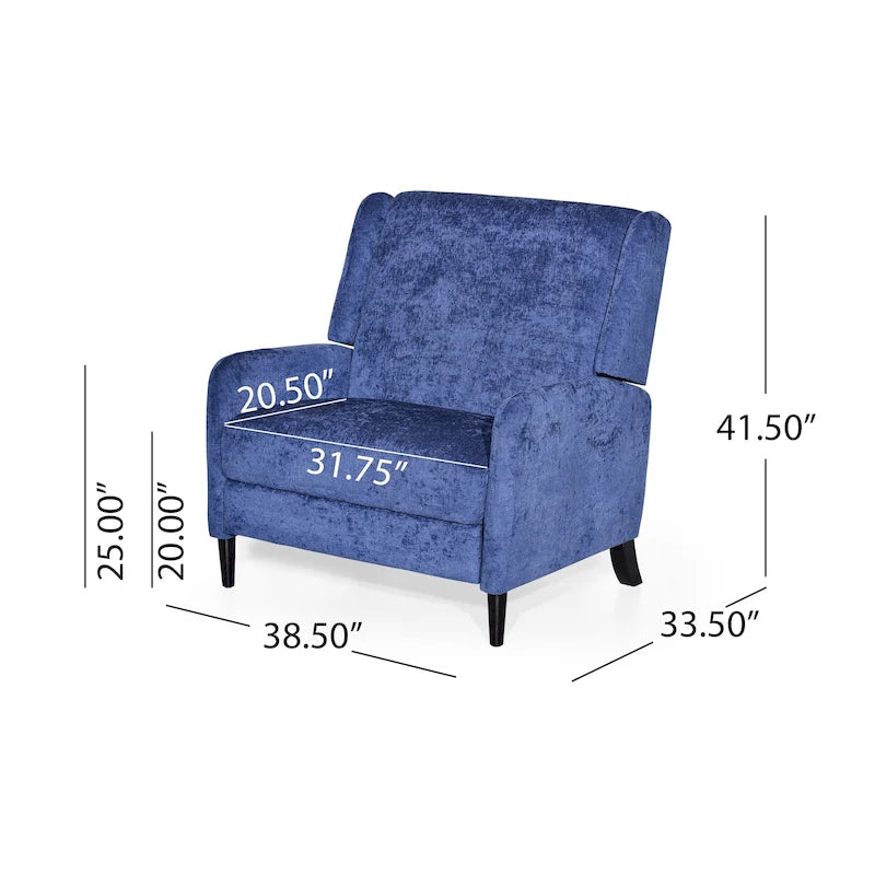 Fauteuil inclinable à dossier inclinable surdimensionné en tissu texturé beige / bleu marine / gris, une place