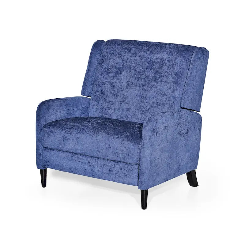 Fauteuil inclinable à dossier inclinable surdimensionné en tissu texturé beige / bleu marine / gris, une place