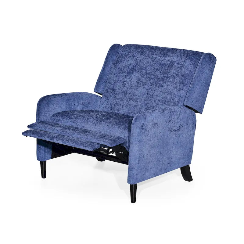 Fauteuil inclinable à dossier inclinable surdimensionné en tissu texturé beige / bleu marine / gris, une place