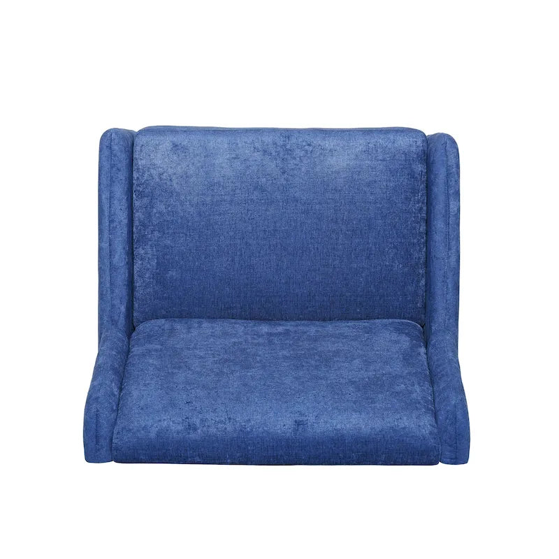 Fauteuil inclinable à dossier inclinable surdimensionné en tissu texturé beige / bleu marine / gris, une place