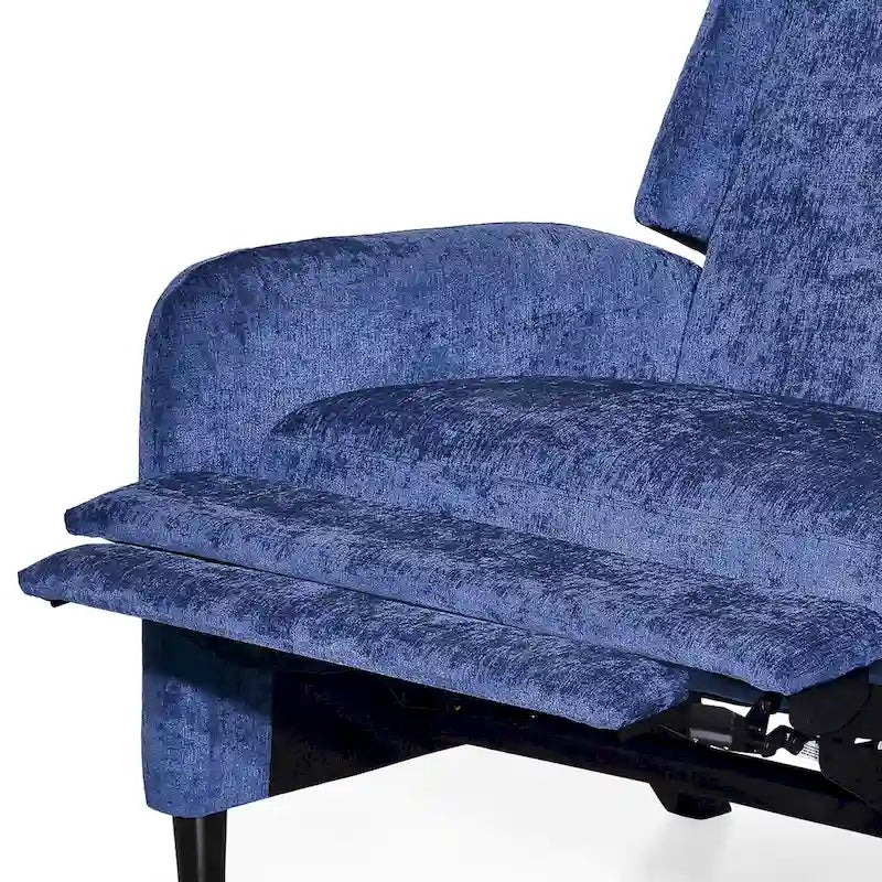 Fauteuil inclinable à dossier inclinable surdimensionné en tissu texturé beige / bleu marine / gris, une place