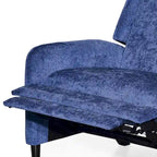 Fauteuil inclinable à dossier inclinable surdimensionné en tissu texturé beige / bleu marine / gris, une place