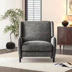 Fauteuil inclinable à dossier inclinable surdimensionné en tissu texturé beige / bleu marine / gris, une place