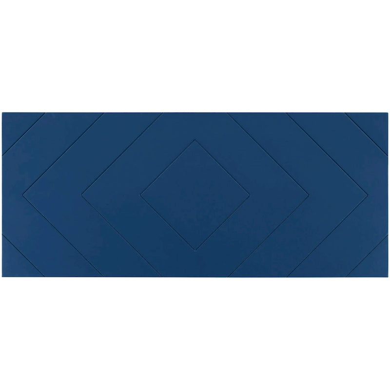 Bahut à 3 portes avec étagères réglables et poignées en métal, coloris marron / bleu marine / gris