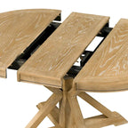 Ensemble de table à manger extensible, finition bois naturel / espresso / chêne + blanc cassé, 5 pièces, jusqu'à 6 places assises