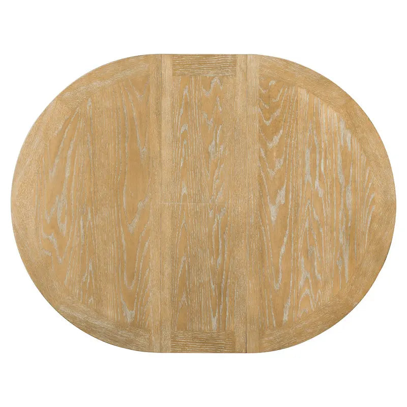 Ensemble de table à manger extensible, finition bois naturel / espresso / chêne + blanc cassé, 5 pièces, jusqu'à 6 places assises