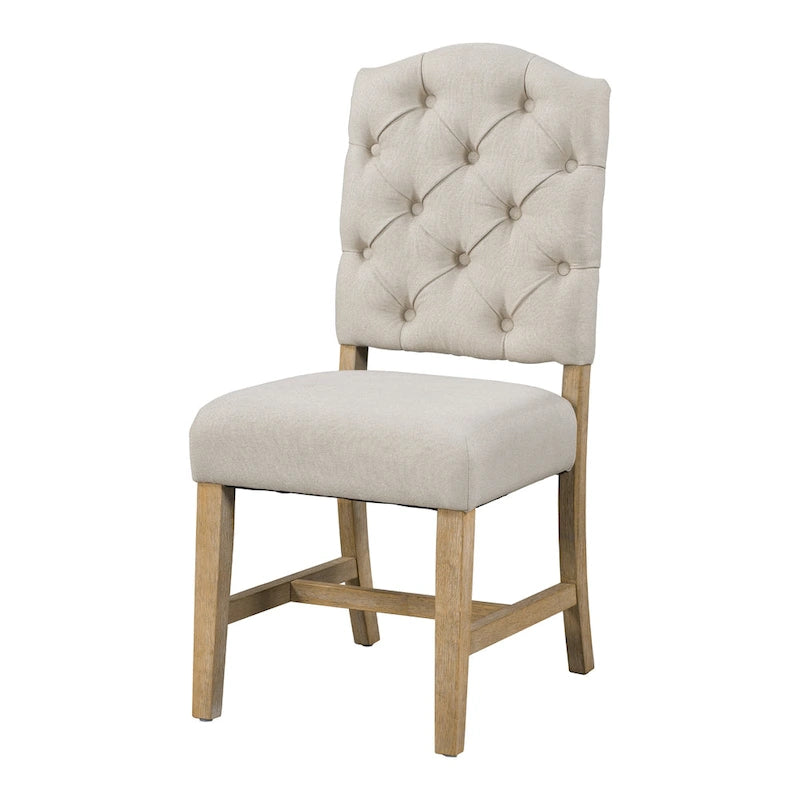 Ensemble de table à manger extensible, finition bois naturel / espresso / chêne + blanc cassé, 5 pièces, jusqu'à 6 places assises