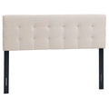 Tête de lit capitonnée en lin beige, Taille Double/Grand Lit, 1 personne