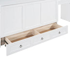 Lit escamotable blanc avec bureau, armoire et tiroir – Grand lit, 1 personne