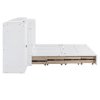 Lit escamotable blanc avec bureau, armoire et tiroir – Grand lit, 1 personne