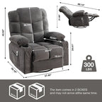 Fauteuil inclinable à bascule avec fonction chauffante et massante (bleu/marron/gris), 1 personne